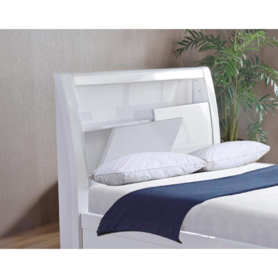 Tanya Storage High Gloss Double Bed White - Image 3