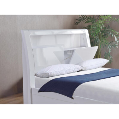 Tanya Storage High Gloss Double Bed White - Image 5