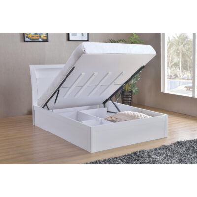 Tanya Storage High Gloss Double Bed White - Image 7