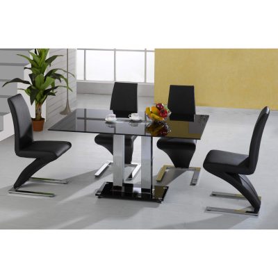 Trinity Dining Table Chrome & Black - Image 2