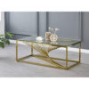 Vista Clear Glass Coffee Table Gold