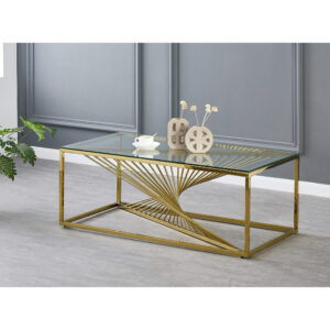 Vista Clear Glass Coffee Table Gold
