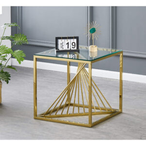 Vista Clear Glass Lamp Table Gold