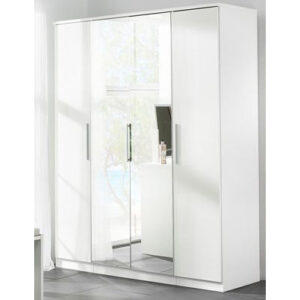 Topline Robe with two Mirrors 4 Door White
