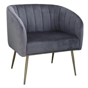Wingfield Velvet Sofa 1S Grey with Gold Metal Legs