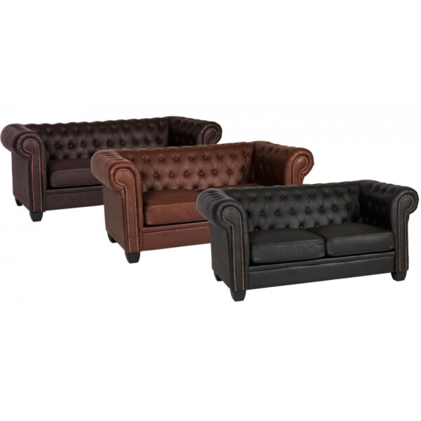 Winston 2 Seater Sofa Leather & PVC Auburn Red