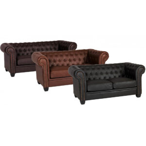 Winston 3 Seater Sofa Leather & PVC Auburn Red