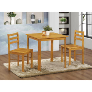 York Small Dining Set with 2 Chairs Natural Oak