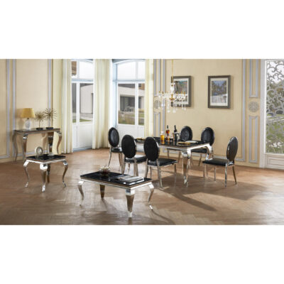 Arriana Marble Console Table with Stainless Steel Base - Image 2