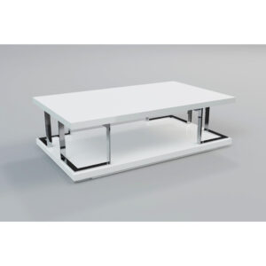 Celtic High Gloss Coffee Table White & Stainless Steel