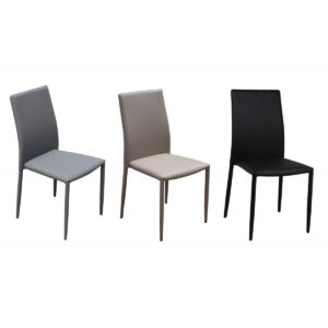 Chatham PU Chair White with White Metal Legs (4s)