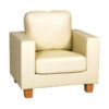Chesterfield 1 Seater Sofa PU Cream