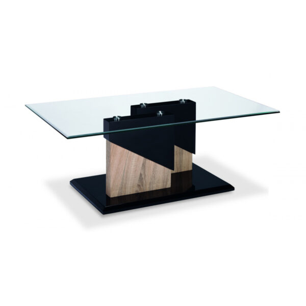 Coopers Glass Coffee Table Black & Natural