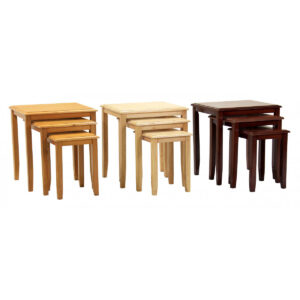 Kingfisher Solid Rubberwood Nest of Tables Natural