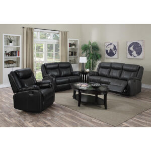 Leeds Recliner LeatherLux & PU 2 Seater Gun Metal