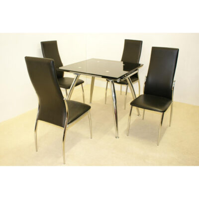 Magna Extending Table Black & Chrome - Image 2