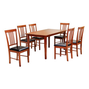 Massa Large Dining Set with 6 Chairs Mahogany