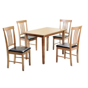 Massa Medium Dining Set with 4 Chairs Oak