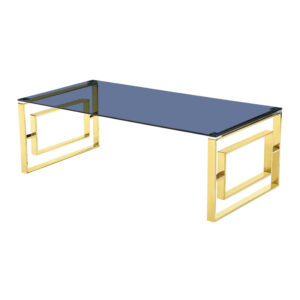 Memphis Gold Grey Glass Coffee Table