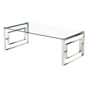 Memphis Silver Clear Glass Coffee Table