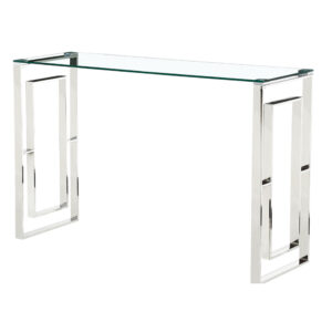 Memphis Silver Clear Glass Console Table