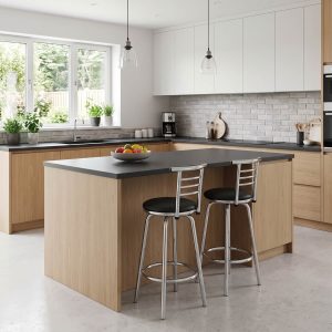 Bar Stool Chrome Swivel Narrow Back