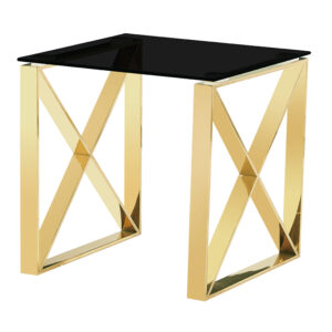 Ningbo Gold Black Glass Lamp Table