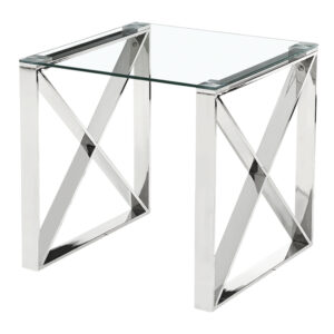 Ningbo Silver Clear Glass Lamp Table