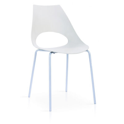 Orchard Plastic (PP) Chairs White with Metal Legs Chrome
