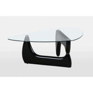 Paco Black High Gloss Coffee Table with Clear Glass Top