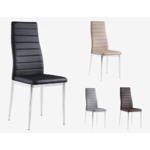 Pearl PU Chairs Grey with Chrome Legs (6s)