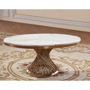 Pescara Marble Coffee Table with Stainless Steel Base