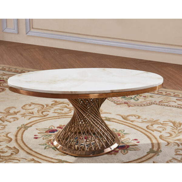 Pescara Marble Coffee Table with Stainless Steel Base