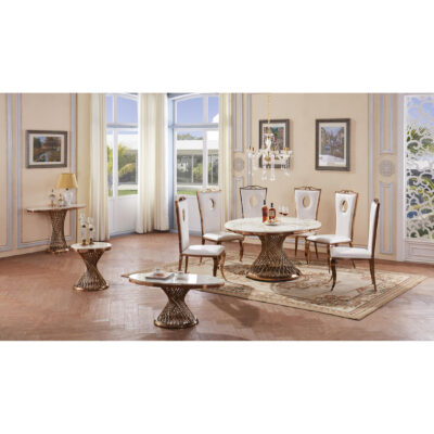 Pescara Marble Console Table with Stainless Steel Base - Image 2