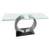 Phoenix Glass Console Table with Stainless Steel Base