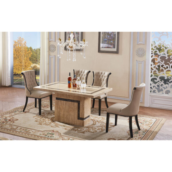 Potenza Marble Dining Table with Marble Base