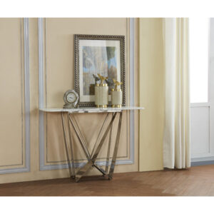 Sardinia Marble Console Table with Stainless Steel Base