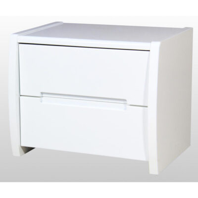 Tanya High Gloss Bedside White - Image 2