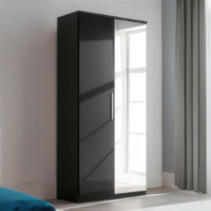 Topline Robe 2 Door with Mirror Black
