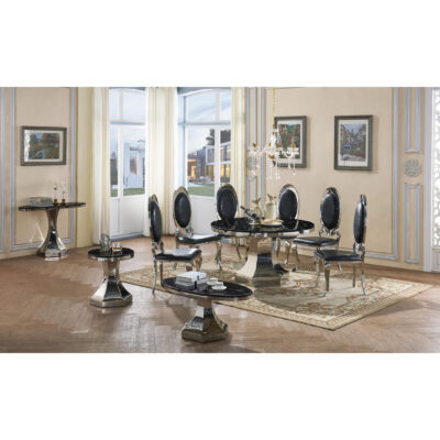 Vasto Marble Lamp Table with Stainless Steel Base - Image 2