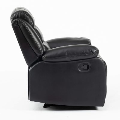 Turin Recliner Leather Aire 1 Seater Black - Image 4