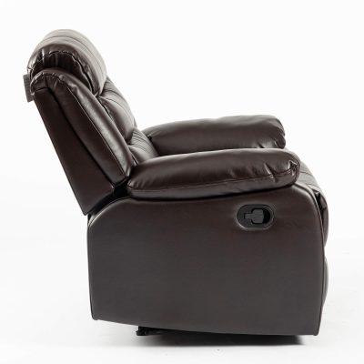 Turin Recliner Leather Aire 1 Seater Brown - Image 4