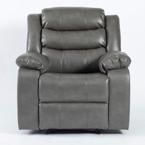 Turin Recliner Leather Aire 1 Seater Grey