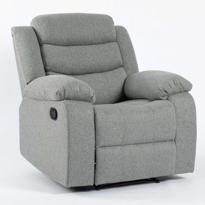 Turin Recliner Fabric 1 Seater Grey Light - Image 2