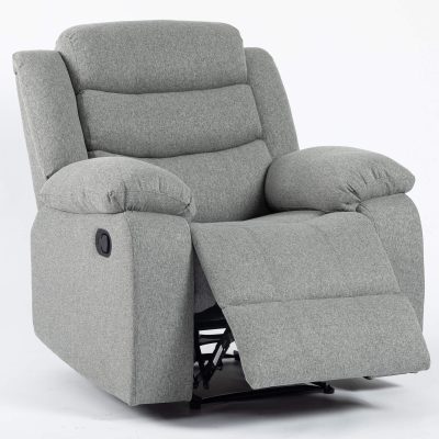 Turin Recliner Fabric 1 Seater Grey Light - Image 3