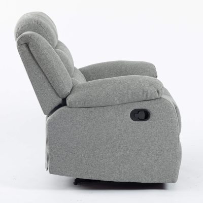 Turin Recliner Fabric 1 Seater Grey Light - Image 4