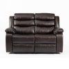 Turin Recliner Leather Aire 2 Seater Brown