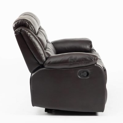 Turin Recliner Leather Aire 2 Seater Brown - Image 4