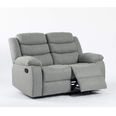 Turin Recliner Fabric 2 Seater Grey Light - Image 3