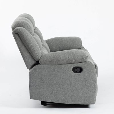 Turin Recliner Fabric 2 Seater Grey Light - Image 4
